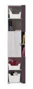 Jugendzimmer - Schrank "Emilian" 06, Kiefer gebleicht / Dunkelgrau - Abmessungen: 195 x 45 x 40 cm (H x B x T)