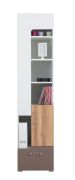Jugendzimmer - Schrank "Lian" 08, Hellbraun / Weiß / Cappuccino - Abmessungen: 195 x 45 x 40 cm (H x B x T)