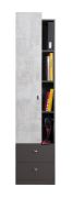 Jugendzimmer Drehtürenschrank / Kleiderschrank Ohey 05, Farbe: Dunkelgrau / Hellgrau - Abmessungen: 195 x 45 x 40 cm (H x B x T)