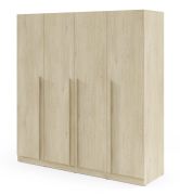 Kleiderschrank | Farbe: Eiche Cremona | inkl. 3 Schubladen | 4-türig | 200 x 61 x 210 cm | Edegem 01 | 3 Kleiderstangen | 7 Fächer | ABS-Kanten