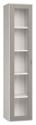 Vitrine Bellaco 34, Farbe: Weiß / Grau - Abmessungen: 187 x 39 x 40 cm (H x B x T)