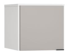 Aufsatz für eintürigen Kleiderschrank Pantanoso 12, Farbe: Weiß / Grau - Abmessungen: 45 x 47 x 57 cm (H x B x T)