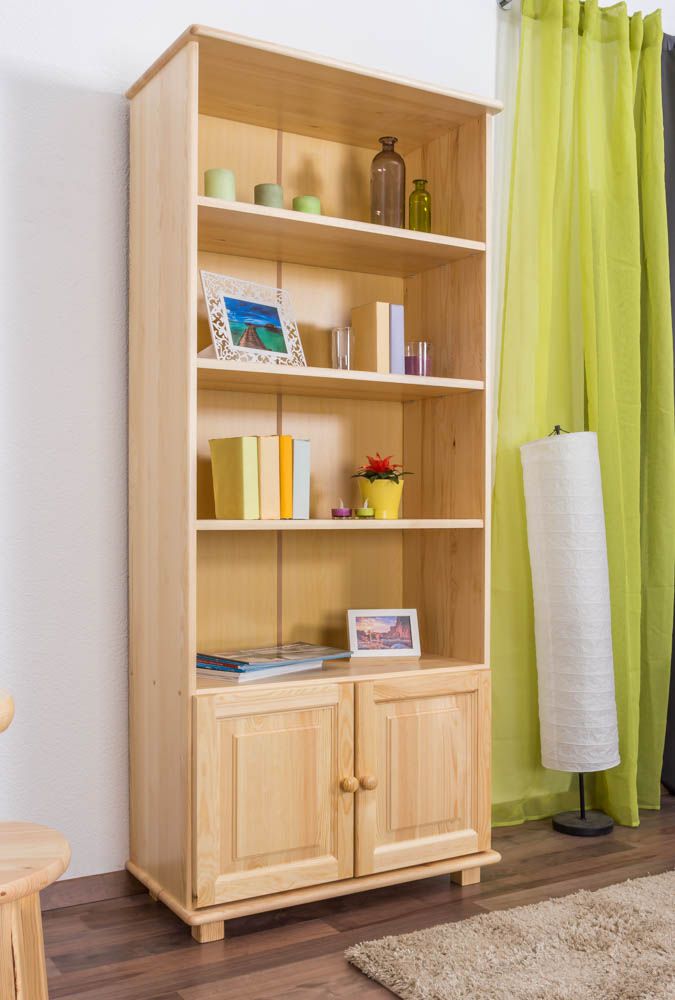 Bücherregal Kiefer massiv Vollholz natur B003 - Abmessung 190 x 80 x 42 cm (H x B x T)