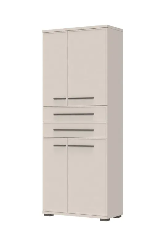 Kleiderschrank mit zwei Schubladen Neiafu 105, Farbe: Kaschmir, vier Türen, vier Holzeinlegeböden, Maße: 194 x 76 x 36 cm, verstellbare Füße