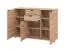 Kommode mit drei Türen Pecini 03, Farbe: Eiche Artisan, zwei Schubladen, Sideboard, acht Fächer, ABS-Kanten, Maße: 95 x 135 x 40 cm, modernes Design
