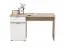 Schreibtisch Sonomi 01, Farbe: Eiche Sonoma / Weiß, eine Schublade, ABS-Kanten, eine Tür, Griffe: Grau, zwei Fächer, Maße: 75,5 x 130 x 50 cm, für Büro