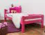 Kinderbett / Jugendbett "Easy Premium Line" K1/2n, Buche Vollholz massiv rosa lackiert - Liegefläche: 90 x 200 cm