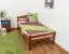Einzelbett "Easy Premium Line" K1/2n, Buche Vollholz massiv kirschrot lackiert - Liegefläche: 90 x 200 cm
