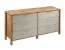 Kommode/Sideboard Braianik 05, Eiche Wotan / Beige, 6 großzügige Schubladen, Wohnzimmer, Schlafzimmer, 81 x 171 x 47 cm, ABS, Griffe aus Metall