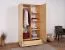 Kleiderschrank Kiefer Vollholz massiv natur Junco 08B - Abmessung 195 x 102 x 59 cm (H x B x T)