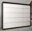 Schiebetürenschrank / Kleiderschrank Jan 06A, Farbe: Schwarz / Eiche Sonoma - Abmessungen: 200 x 250 x 62 cm ( H x B x T)