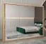 Schiebetürenschrank / Kleiderschrank Bisaurin 6D mit Spiegel, Farbe: Eiche Sonoma - Abmessungen: 200 x 250 x 62 cm ( H x B x T)