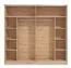Einfacher Schiebetürenschrank Kule 09, Farbe: Eiche Artisan, zwei Kleiderstangen, 10 Fächer, Maße: 210 x 217 x 62,5 cm, gute Verarbeitung