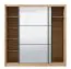 Schiebetürenschrank mit zwei Spiegeltüren Panevo 05, Farbe: Eiche Artisan, eine Kleiderstange, sechs Fächer, Maße: 215,5 x 213 x 60 cm, genügend Stauraum