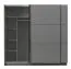 Schiebetürenschrank mit genügend Stauraum Kule 08, Farbe: Graphitgrau, Kleiderschrank, 10 Fächer, einfaches und modernes Design, Maße: 210 x 217 x 62,5 cm