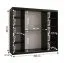 Neutraler Kleiderschrank Liskamm 19, Farbe: Schwarz matt / Weiß matt - Abmessungen: 200 x 200 x 62 cm (H x B x T), mit genügend Stauraum