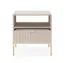 Nachtkommode / Nachtkästchen mit geriffelter Front Worthing 74, Farbe: Kaschmir, eine Schublade, ABS-Kantenschutz, ein Ablagefach, für Schlafzimmer