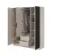 Kleiderschrank mit genügend Stauraum Leeds 31, Kaschmir, 200 x 155 x 51 cm, mit 3 Türen und 2 Schubladen, 10 Fächer, 1 Kleiderstange