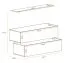 2er Set TV-Unterschränke mit Wandregal Balestrand 338, Farbe: Schwarz - Abmessungen: 110 x 130 x 30 cm (H x B x T), mit vier Fächern