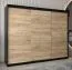 250 cm breiter Kleiderschrank mit 10 Fächern und 3 Türen | Farbe: Schwarz Abbildung
