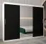 Großer 250 cm breiter Kleiderschrank mit 10 Fächern und 3 Türen | Farbe: Weiß / Schwarz Abbildung