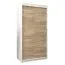 Schiebetürenschrank / Kleiderschrank Jan 01A, Farbe: Weiß matt / Eiche Sonoma - Abmessungen: 200 x 100 x 62 cm ( H x B x T)