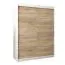 Schiebetürenschrank / Kleiderschrank Jan 03A, Farbe: Weiß matt / Eiche Sonoma - Abmessungen: 200 x 150 x 62 cm ( H x B x T)