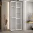 Schiebetürenschrank Tharo in Weiß/Schwarz gehalten, 235,2 x 100 x 45 cm, Einlegeböden, viel Stauraum, auch für Wohnzimmer geeignet, Anti Staubbürsten