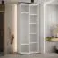 Schiebetürenschrank Tharo in Schwarz/Weiß, 235,2 x 120 x 45 cm, auch für Wohnzimmer geeignet, Anti Staubbürsten, schwarze Metallgriffe, viel Fächer