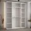 Kleiderschrank Tharo in Weiß/Eiche mit Schiebetüren, 235,2 x 200 x 45 cm, viel Stauraum, Metallgriffe in Schwarz, moderne Optik, Anti Staubbürsten
