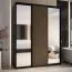 Schwarzer Schiebetürenschrank mit Spiegeln Mina, modernes Design, schwarze Metallgriffe, Anti-Staubbürsten, viel Stauraum, robust, 235,2 x 200 x 60 cm