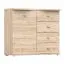 Kommode | 101 x 120 x 49,5 cm | Eiche | 1 Türe | Einfarbig | dünne Griffe silberfarben | Holzoptik | viel Stauraum | Holzoptik mit Maserung
