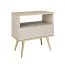 Modere Nachtkommode mit einer Schublade Horsham 76, Farbe: Beige, ein Ablagefach, ABS-Kantenschutz, Maße: 59 x 54 x 39 cm, Push-to-open Funktion, für Schlafzimmer