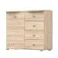 Kommode | 101 x 120 x 49,5 cm | Eiche | 1 Türe | Einfarbig | dünne Griffe silberfarben | Holzoptik | viel Stauraum | Holzoptik mit Maserung