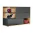 Modernes Sideboard / Kommode Bjordal 42, Farbe: Anthrazit / Eiche Wotan - Abmessungen: 77 x 120 x 40 cm (H x B x T), mit sechs Fächern