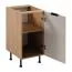 Küchenunterschrank | 1 Drehtür | Farbe: Eiche Puccini / Beige | Soft-Close Funktion | 45 x 52 x 87 cm | 2 Fächer | Metallgriffe | verstellbare Beine
