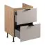 Spülenunterschrank | 2 Schubladen | Farbe: Eiche Puccini / Beige | Soft-Close Funktion | 60 x 52 x 87 cm | Metallgriffe | für Einbau eines Induktionskochfelds