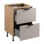 Küchenunterschrank | 2 Schubladen | Farbe: Eiche Puccini / Beige | Soft-Close Funktion | 60 x 52 x 87 cm | Metallgriffe | hochwertig Verarbeitet | verstellbare Beine