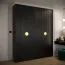 Kleiderschrank mit 6 Fächer Beskiden 04, Farbe: Schwarz - Abmessungen: 236,5 x 100 x 47 cm (H x B x T)