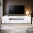 TV-Unterschrank Silvado 2 | Weiß Hochglänzend | 200 x 40 x 45 cm| großes Kippfach mit 2 Fächern | Griffloses Design | Robust & Langlebig | vollständig lackiert