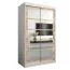 Schiebetürenschrank / Kleiderschrank Aizkorri 02B mit Spiegel, Farbe: Weiß matt / Eiche Sonoma - Abmessungen: 200 x 120 x 62 cm (H x B x T)