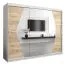 Schiebetürenschrank / Kleiderschrank Alphubel 06 mit Spiegel, Farbe: Weiß matt / Eiche Sonoma - Abmessungen: 200 x 250 x 62 cm ( H x B x T)