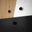 Drehtürenschrank / Kleiderschrank Sirte 01, Farbe: Eiche / Weiß / Schwarz matt - Abmessungen: 190 x 80 x 50 cm (H x B x T)