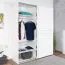 Schwebetürenschrank / Kleiderschrank Siumu 05, Farbe: Weiß / Weiß Hochglanz - 224 x 182 x 61 cm (H x B x T)