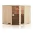 Elementsauna Tirari 68 mm mit 1 Sichtfenster und Dachkranz - Außenmaße (B x T x H): 244 x 194 x 199 cm