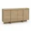 Schlichte Kommode Illgau 01, Cremona - Hellbraun, 90 x 200 x 38 cm, mit 4 Türen und 6 Fächern, Push-to-open System, hochwertig verarbeitet, Soft Close System