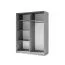 Schiebetürenschrank / Kleiderschrank Nikea, Farbe: Grafit - Abmessungen: 198 x 180 x 60 cm (H x B x T)