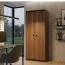 Kleiderschrank Mojokerto 24, Farbe: Walnuss / Schwarz - Abmessungen: 194 x 80 x 39 cm (H x B x T)