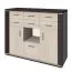 Kommode Aitape 46, Farbe: Sonoma Eiche dunkel / Sonoma Eiche hell - Abmessungen: 105 x 130 x 40 cm (H x B x T)