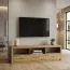 TV-Unterschrank Vanimo 04, Farbe: Eiche - Abmessungen: 57 x 200 x 42 cm (H x B x T)